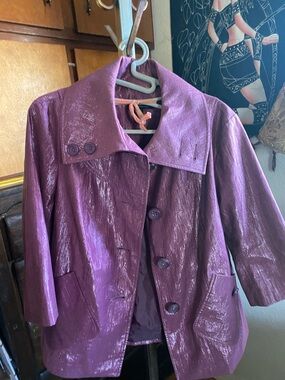 Tribal Shimmery Purple Trench Coat